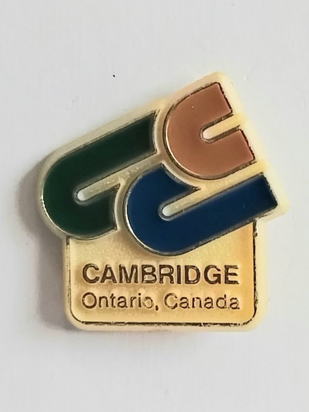 4/$20 Vintage Cambridge Ontario Canada Plastic/Enamel Collector's Pin!!